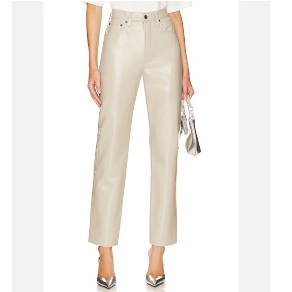 AGOLDE Recycled Leather 90’s Pinch Waist in Toast Pants - Picture 3 of 4